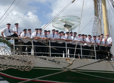 Die Fideelen Nordstrander auf der „Alexander-von-Humboldt“ (Tall Ships Race 2004 in Aalborg DK)
