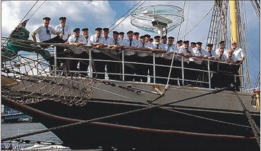 Die Fideelen Nordstrander auf der „Alexander-von-Humboldt“ (Tall Ships Race 2004 in Aalborg DK)